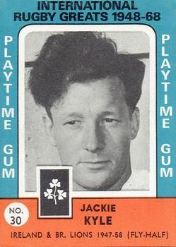 1968 Playtime Gum International Rugby Greats 1948-68 #30 Jackie Kyle Front
